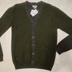 Luxury Zadig & Voltaire Men's S Forest Green Alpaca Wool Knit Cardigan Sweater